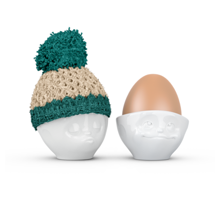 Egg cup hat ivory/emerald