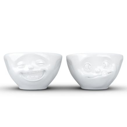 Small bowls set no. 3 Laughing & Tasty in white, 100 ml