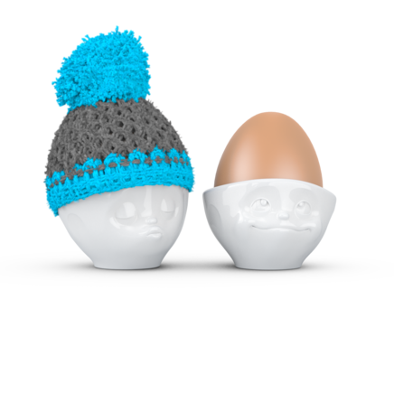 Egg cup hat grey/turquois