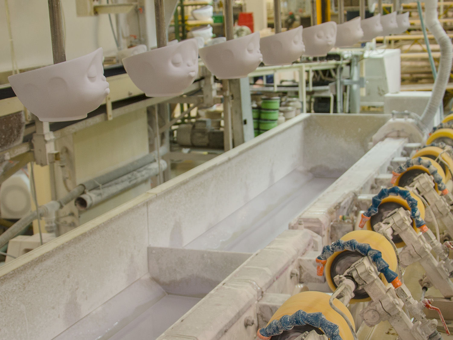  Craftsmanship Meets Innovative Design “During the production for FIFTYEIGHT PRODUCTS, we apply the entire spectrum of different porcelain manufacturing methods,” said Ralph Engelmann at BHS. “The main challenge when it comes to developing new designs from ideas into serialized production always lies with turning the ideal design delivered by FIFTYEIGHT into something that works from a production technology standpoint.” It’s actually a high art, and the technicians at BHS draw on decades of expertise to transform a creative ideas into prototypes – without entering into any compromises when it comes to retaining the emotional appeal of the products. “It’s important for us that the serial production versions still keep their initial charm and character, all the while being scalable into quality manufacturing runs. Ultimately, we are not doing anyone a favor when a product with a great design ends up being thrown out eight out of ten times because of production flaws.” It never gets boring, and the manufacturing of new products always proves a constant learning experience for both sides. “The most exciting moment is always when FIFTYEIGHT submits their first draft of a new idea as a 3D-computer model,” said Ralph Engelmann. “Then we discuss with our modelers, in how far we are able to deliver products that retain their hand-made character while being feasible for serial production.” In many cases, the team at BHS needs to jump into the fray and intervene in the production process. Sometimes, the products even need a little nip and tuck under the scalpel. “It’s quite funny to hear our design colleagues submit their feedback on the latest models. Their language sounds a lot like plastic surgery, with talk of enhancing the eyelids, smoothing out the temples or straightening the forehead from wrinkles. It really runs the full gamut from porcelain design to facial surgery.” 