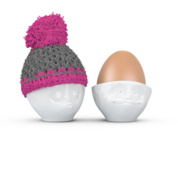 Egg cup hat grey/magenta