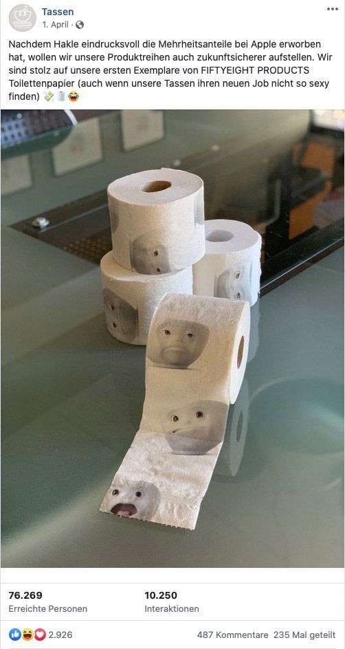  „Now that toilet paper is the new bitcoin, we're making an entry into this vibrant growth market. Although we're not sure how excited our little characters are about their new job“. Without a doubt, even years from now everyone will remember the time when the coronavirus pandemic hit and changed the world forever. And how among the first signs of a new Covid-19 reality, we will look back at empty shelfs in supermarkets because toilet paper had sold out in a flash. Suddenly, toilet paper was the new ‘paper currency’ – or the new bitcoin hype – and we made a cheeky remark with our April Fool’s joke. That’s when all of a sudden, things got serious! 