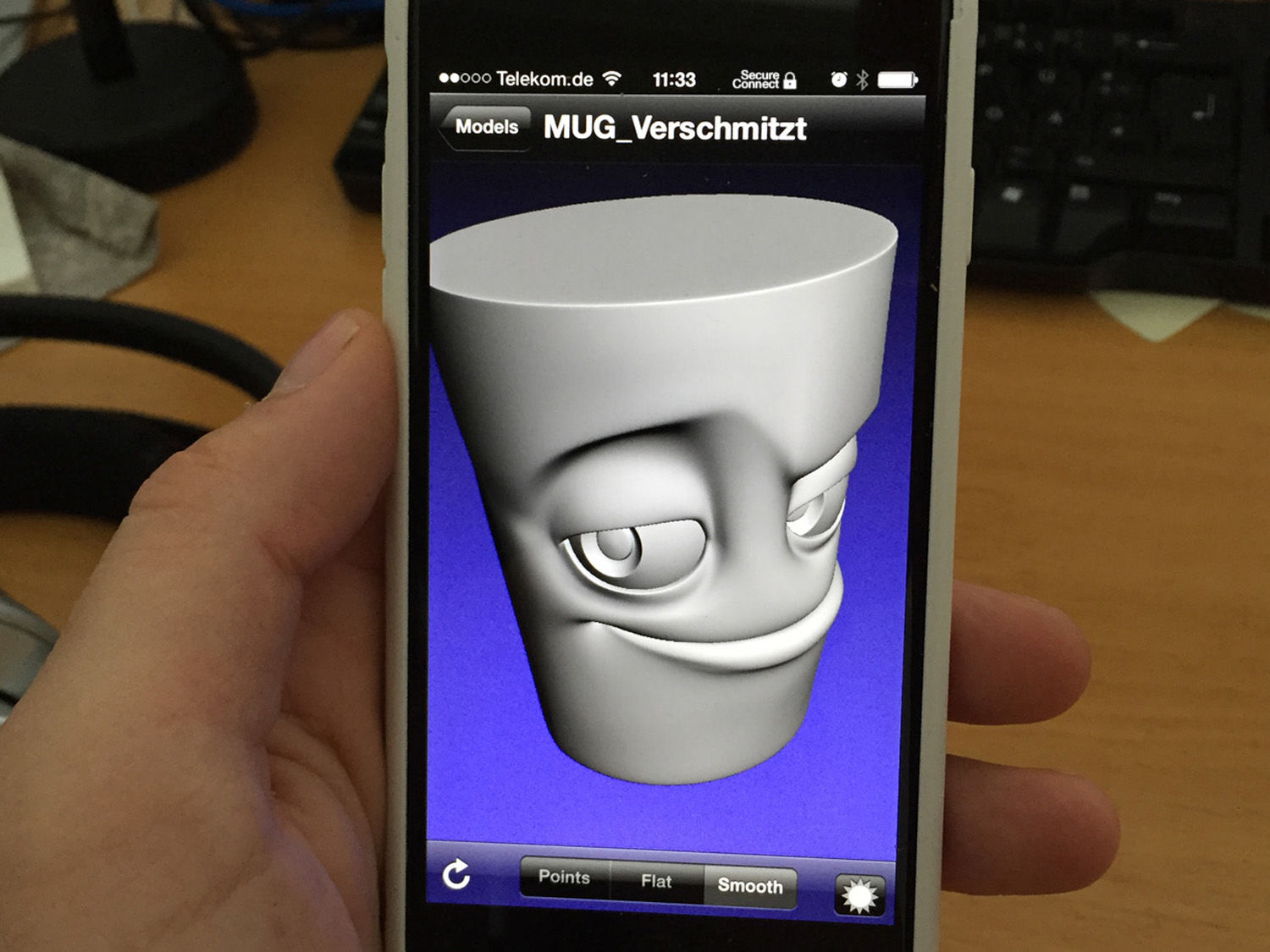 Yes, I created an entire sheet with individually numbered facial expressions, which you can see in the photograph. In the image accompanying this story, you can get an idea of all the alternative choices we came up with. Then the feedback from the production side was much more positive and we knew that making the new mugs was actually possible.